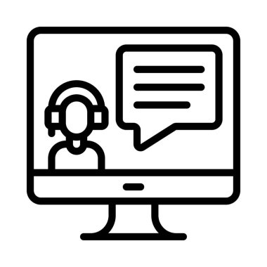 Dijital Yardımcı ikon vektör çizimi tasarımı