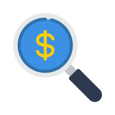 Financial Audit Loupe icon, vector illustration  