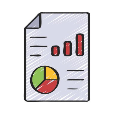 Yatırım Raporu simgesi, vektör illüstrasyonu 