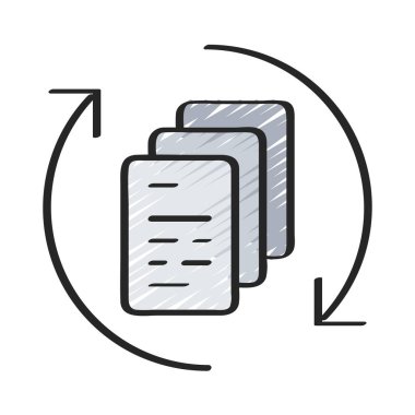 Dosya işleme simgesi, vektör illüstrasyonu