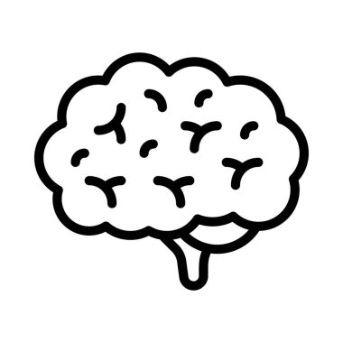 Beyaz arkaplanda beyin vektör simgesi 