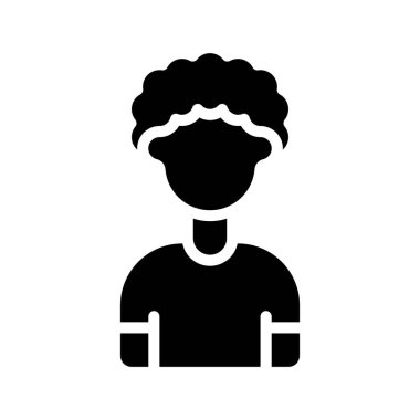 Afro Man web simgesi düz tasarım, vektör illüstrasyonu