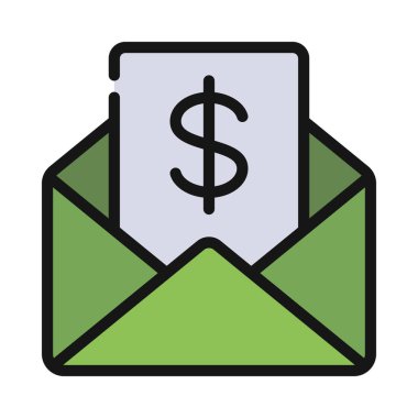 Para Payslip simgesi vektör çizimi tasarımı
