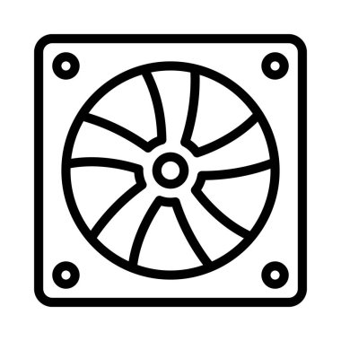 Bilgisayar Soğutma Hayranı simgesi, vektör illüstrasyonu   