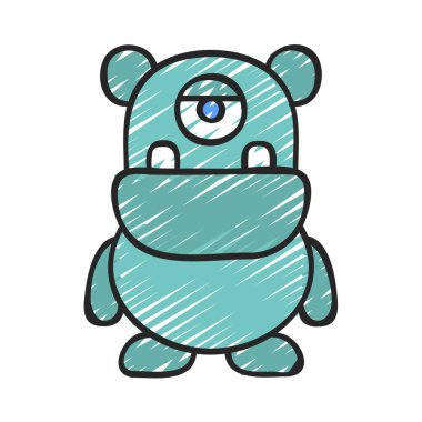 Beyaz arkaplanda canavar vektör çizimi 