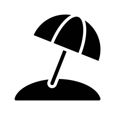 Şemsiye Plajdaki Web simgesi çizimi