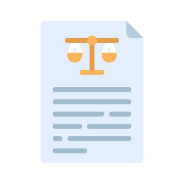 Hukuk Belgesi simgesi, vektör illüstrasyonu  