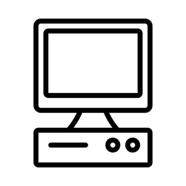 PC bilgisayar simgesi, vektör illüstrasyonu 