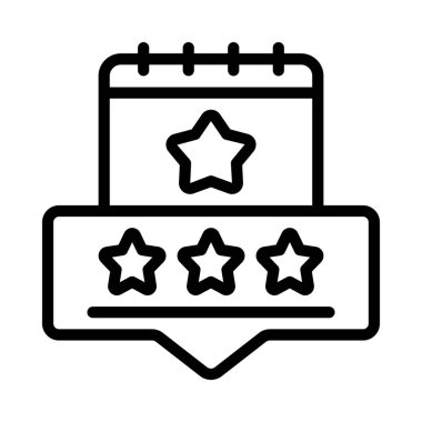Yıldızlı müşteri gözden geçirme simgesi, vektör illüstrasyonu basit tasarım
