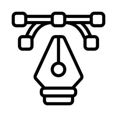 Anchor Point Düz Kalem simgesi, vektör illüstrasyonu 