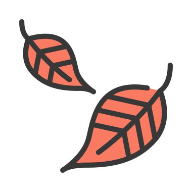 Düşen Yaprak simgesi, vektör illüstrasyonu 