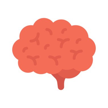 Beyaz arkaplanda beyin vektör simgesi 