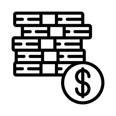 Para Yığını Web simgesi vektör çizimi