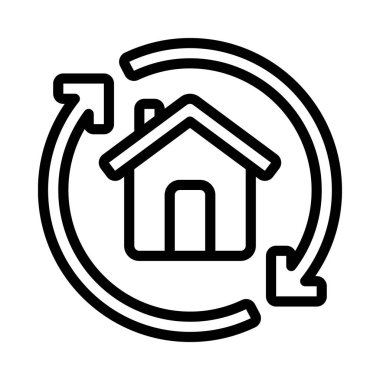 Ev Eşzamanlama simgesi, vektör illüstrasyonu 