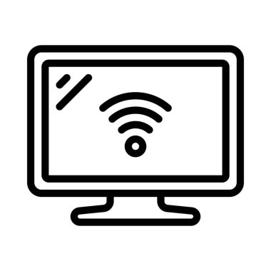 TV ekran simgesi, vektör illüstrasyonu basit tasarım