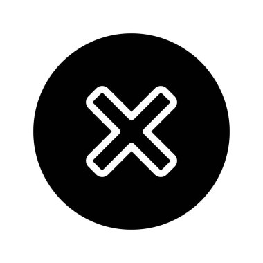 Dairesel düz simge yok, vektör illüstrasyonu 