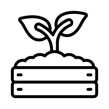 Tahta Bitki simgesinin vektör illüstrasyonu