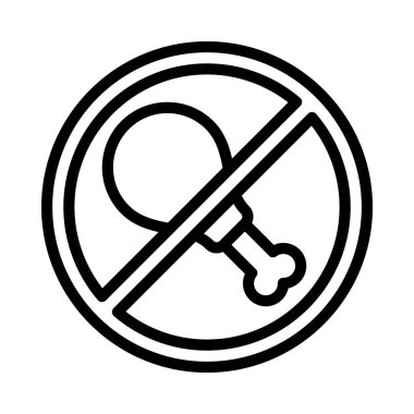 Et İşareti simgesi yok, vektör illüstrasyonu 