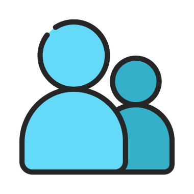 İki Kişinin Web simgesi düz tasarım, vektör illüstrasyonu