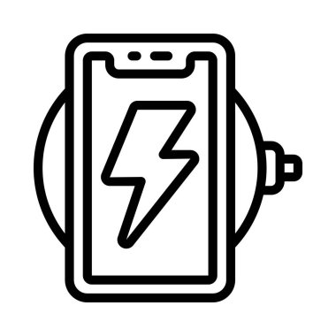 Kablosuz Şarj Ağı simgesi, vektör illüstrasyonu            