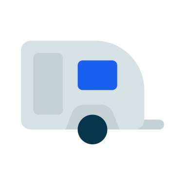 Caravan flat icon, vector illustration