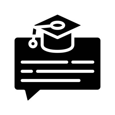 Mezuniyet İleti simgesi, vektör illüstrasyonu  