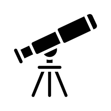 Beyaz arkaplanda teleskop simgesi vektör çizimi 
