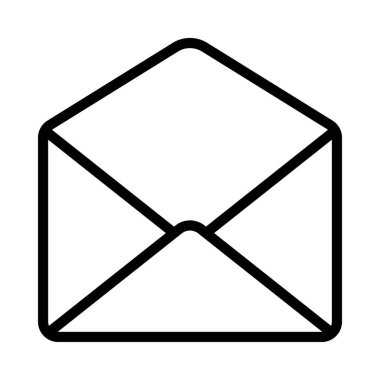 Beyaz arkaplanda zarf simgesi, vektör illüstrasyonu 