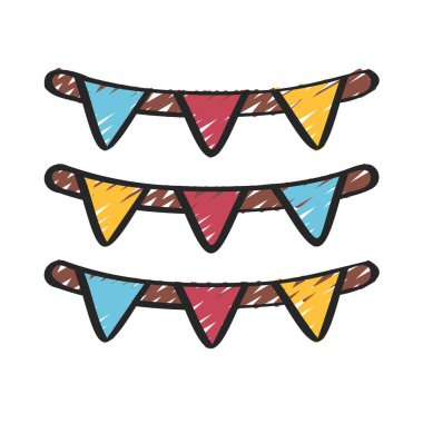 Bayraklar parti tasarımı, vektör illüstrasyonu         