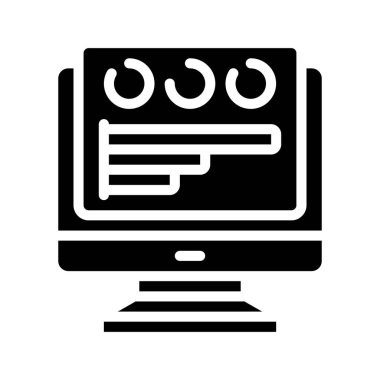 Bilgisayar Veri Paneli simgesi, vektör illüstrasyonu 