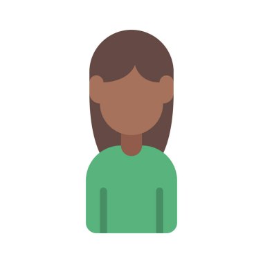 Kadın Kullanıcı simgesi vektör illüstrasyonu