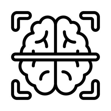 Beyin simgesi, vektör illüstrasyonu basit tasarım