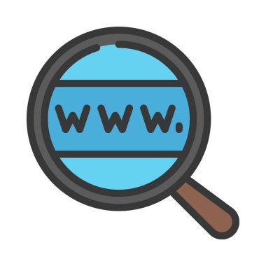 Alan adı arama simgesi, vektör illüstrasyonu  