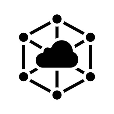 Bulut Ağı Simgesi, Vektör İllüstrasyonu