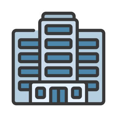  Bina simgesi. Anahat illüstrasyon vektör simgesi web için oluşturma