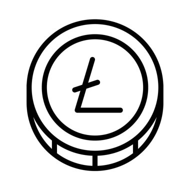 Lite Sikke düz simgesi beyaz arkaplan, vektör, illüstrasyon izole