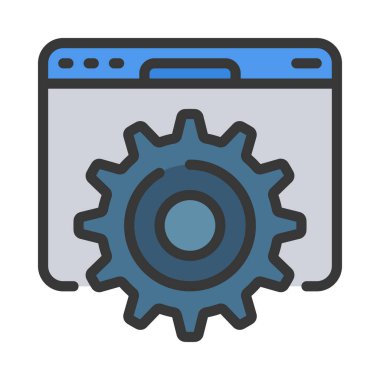 Web sitesi optimizasyon simgesi, vektör illüstrasyonu