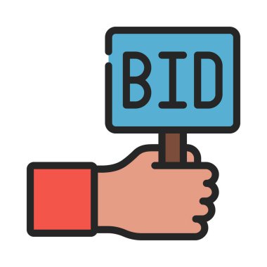 Teklif İşareti düz simgesi, vektör illüstrasyonu 