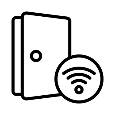 Akıllı Kapı, düz vektör simgesi 