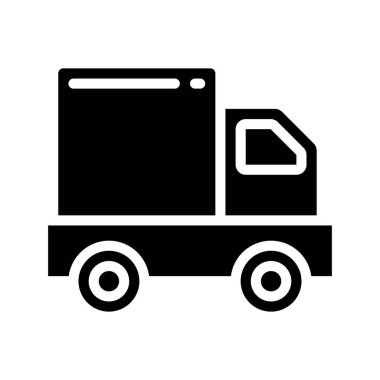 ulaşım kamyonu simgesi vektör illüstrasyonu