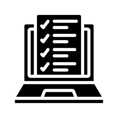 Anket Laptop simgesi, vektör illüstrasyonu 