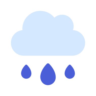 Yağmur Bulutu Simgesi, Vektör İllüstrasyonu