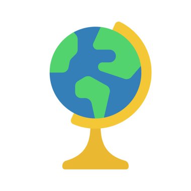 Beyaz arkaplanda dünya simgesi vektör illüstrasyonu 