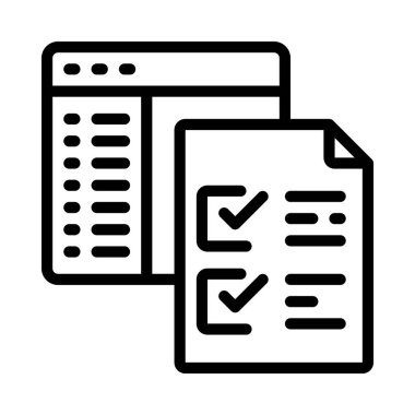 Kod Kontrol Listesi web simgesi vektör çizimi