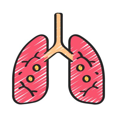 Akciğerler simge vektör çizim tasarım