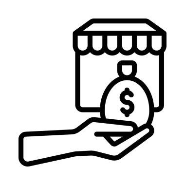 Etrade Store Yatırım simgesi, vektör illüstrasyonu 