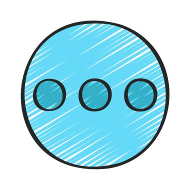 Çember Simgesinde Üç Nokta, vektör illüstrasyonu