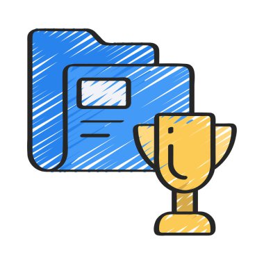 Proje Başarı vektörü düz renk simgesi