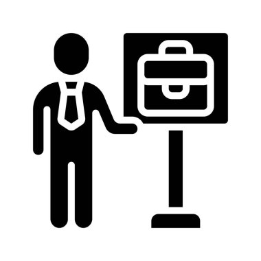 İş İşareti Web simgesi vektör illüstrasyonunu göster