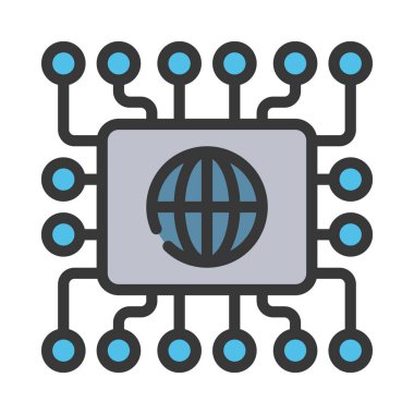 Ağ Mimarisi simgesi, vektör illüstrasyonu basit tasarım